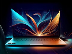 Representación artística de un portátil equipado con un procesador AMD Ryzen AI de la serie 400.