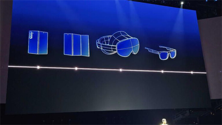 Samsung se burló públicamente por primera vez del lanzamiento de un tríptico durante su reciente evento Galaxy Unpacked. (Fuente de la imagen: @TechKard)