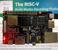 El SBC basado en el D1 de Allwinner, un ordenador de placa única con una CPU RISC-V. (Todas las imágenes a través de CNX Software)
