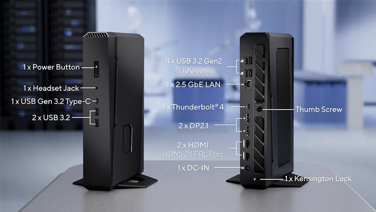 Puertos del Asus NUC 15 Performance (fuente de la imagen: Asus)