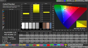 Precisión del color (perfil: estándar, espacio de color de destino: sRGB)