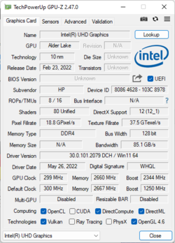 Gráficos Intel Iris Xe G7 (96 UE)