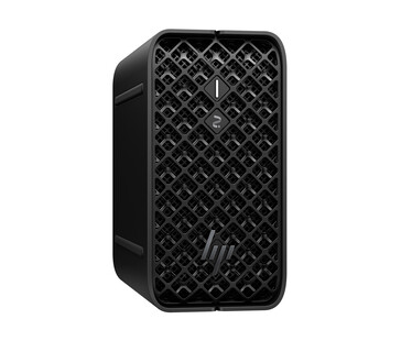 La HP Z2 Mini G1a (vertical, con soporte) (Fuente de la imagen: HP)