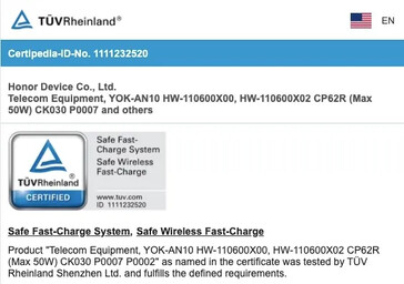 Las variantes Honor V40 y/o Pro recogen numerosas nuevas fugas antes de su lanzamiento. (Fuente: Twitter, TUV Rheinland vía MySmartPrice)