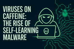 Ilustración de hacker con diseño de circuito de malware (Fuente de la imagen: arte conceptual generado por IA)