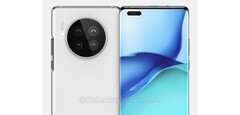 El Huawei Mate 40, según algunas filtraciones recientes. (Fuente: OnLeaks/PriceBaba)