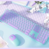 Bezprzewodowa klawiatura i mysz Seenda Creative WGJP-073-3-SD jest z pewnością ładna. (Źródło zdjęcia: Seenda Creative via Amazon)