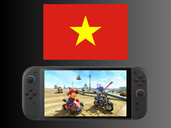 Bandera de Vietnam sobre la consola Nintendo Switch 2 (Fuente de la imagen: Nintendo of America)