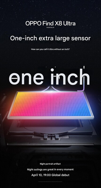 Oppo anuncia el sensor de la cámara principal de 1 pulgada en el Find X8 Ultra.