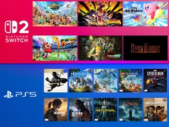 Se muestran los juegos exclusivos de Switch 2 y PS5 (Fuente de la imagen: Nintendo of America, Sony PlayStation con ediciones)