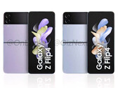 El Galaxy Z Flip4 estará disponible en 71 combinaciones de colores en su lanzamiento, incluyendo los dos que se muestran aquí. (Fuente de la imagen: @OnLeaks y GizNext)