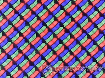 Matriz de subpíxeles RGB nítidos de la superposición brillante