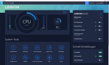 Pantalla de inicio del Lenovo Vantage