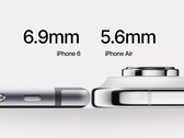 iPhone Air: Apple's thinest phone ever doesn't seem so thin compared to the iPhone 6, but it's likely much more robust. (Fuente de la imagen: Reddit)