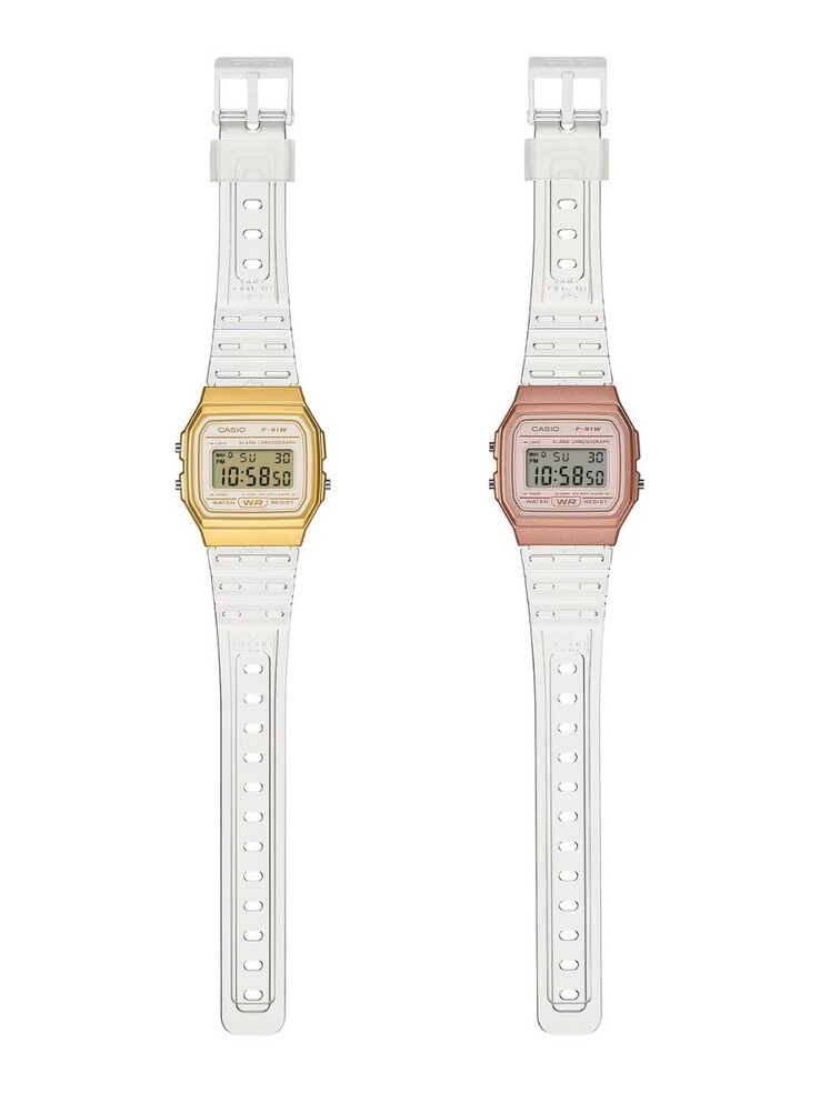 Los relojes Casio F-91WS-7A2 (izquierda) y F-91WS-7A3 (derecha)