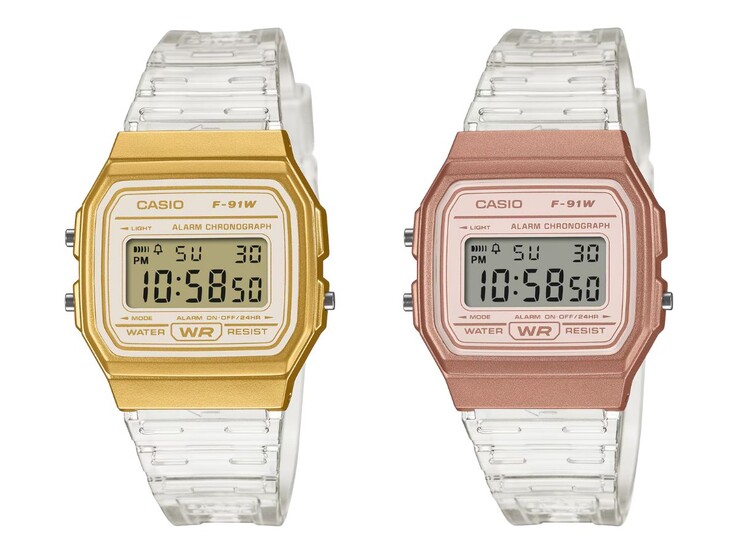 Los relojes Casio F-91WS-7A2 (izquierda) y F-91WS-7A3 (derecha)
