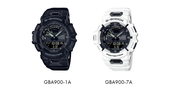 El nuevo G-SHOCK tiene un nuevo diseño y está disponible en negro (GBA900-1A) o blanco (GBA900-7A). (Fuente: Casio)