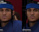 Diferencia visual en la representación de los caracteres en NBA 2K27 con y sin DLSS 5.