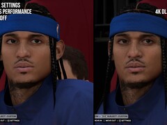 Diferencia visual en la representación de los caracteres en NBA 2K27 con y sin DLSS 5.