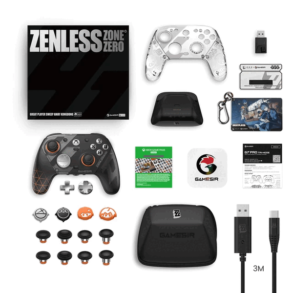 El GameSir G7 Pro Zenless Zone Zero Edition viene con varios accesorios.