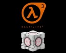 Cubo Compañero lastrado de Dbrand que se ve debajo del logotipo de Half-Life 3