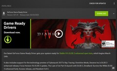 Notificación y detalles del controlador Nvidia Game Ready 531.41 en GeForce Experience (Fuente: Propia)