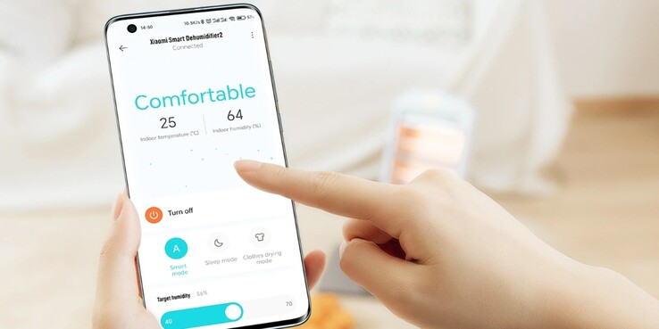 El deshumidificador inteligente Xiaomi se puede controlar a través de la app de la marca