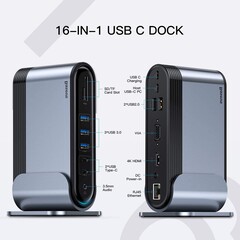 La estación de acoplamiento Baseus USB-C todo en uno ahora está a la venta por $90 USD (Fuente de la imagen: Amazon)