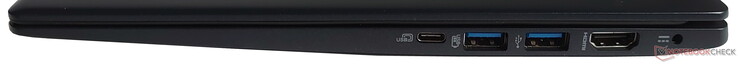 Lado derecho: 1x USB 3.1 Gen1 Tipo C, 2x USB 3.0 Tipo A, HDMI, conector de alimentación patentado