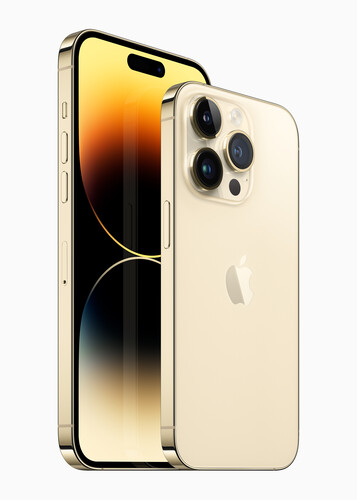 iPhone 14 Pro y iPhone 14 Pro Max - Oro. (Fuente de la imagen: Apple)