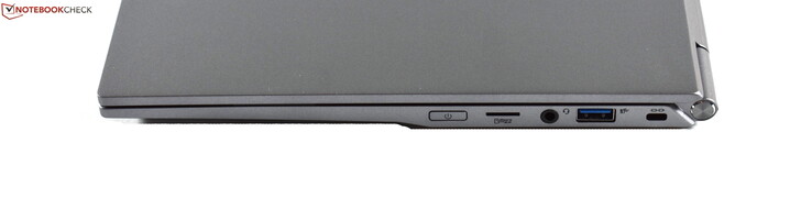 derecha: microSD, combo de audio, USB 3.1 Gen 1 tipo A, cerradura kensington