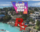 Mapa de GTA 6 mostrado con el logotipo de Rockstar Games (Fuente de la imagen: Rockstar Games, Rockstar Games YouTube con ediciones)