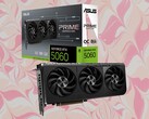 La Asus Prime GeForce RTX 5060 es un modelo overclockeado con un reloj boost de 2.595 MHz. (Fuente de la imagen: Asus, Unsplash, editado)