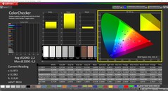 CalMAN ColorChecker (perfil: Predeterminado, espacio de color de destino P3)