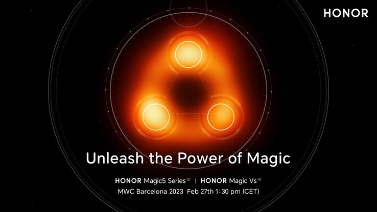 Honor confirma que el Magic Vs se unirá a sus últimos smartphones insignia en el MWC 2023. (Fuente: Honor)