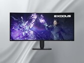 Se muestra la parte frontal del monitor Alienware AW3926QW 5K OLED