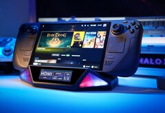 Un dispositivo Steam Deck acoplado a un dock (Fuente de la imagen: Dockcase)
