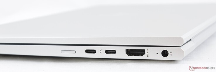 derecha: Ranura Nano-SIM (opcional) 2x USB-C + Thunderbolt 3, HDMI 1.4, adaptador AC