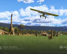 Jurassic World en el simulador de vuelo 2024 de Microsoft (Fuente de la imagen: Microsoft)