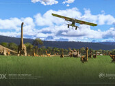 Jurassic World en el simulador de vuelo 2024 de Microsoft (Fuente de la imagen: Microsoft)