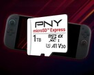 Tarjeta MicroSD Express de 1TB de PNY mostrada con Switch 2