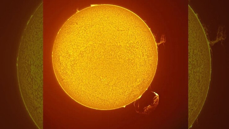 Una prominencia y una eyección de masa coronal captadas en la superficie del Sol. (Fuente de la imagen: Maximilian Teodorescu)