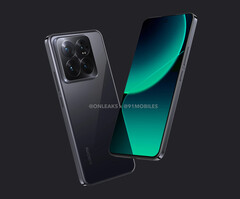 Se espera que el Xiaomi 14 Pro presente un diseño retocado con cuatro cámaras orientadas hacia atrás. (Fuente de la imagen: @OnLeaks & 91mobiles)