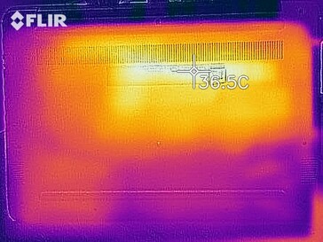 Mapa de calor de la parte inferior del dispositivo en reposo