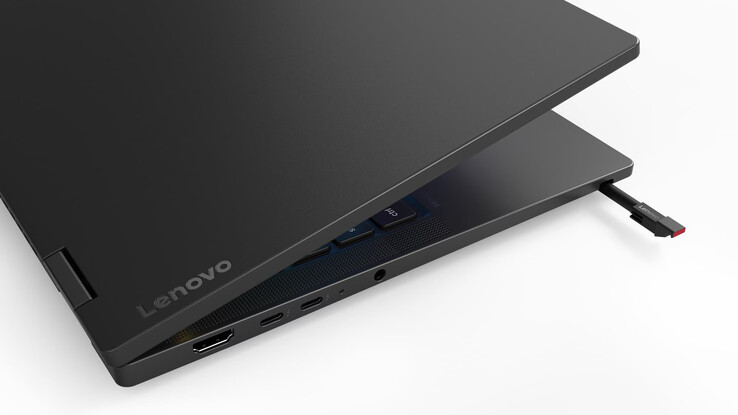 El ThinkPad T14s 2 en 1 Gen 2 también incorpora un soporte para bolígrafo. El lápiz magnético se vende por separado.