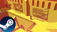 Una captura de pantalla del juego Chants of Sennaar que muestra su estilo artístico único inspirado en Moebius. (Fuente de la imagen: Steam - Editado)