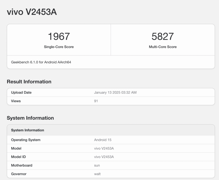 Listado de Geekbench del posible iQoo Z10 Turbo Pro. (Fuente de la imagen: Geekbench)