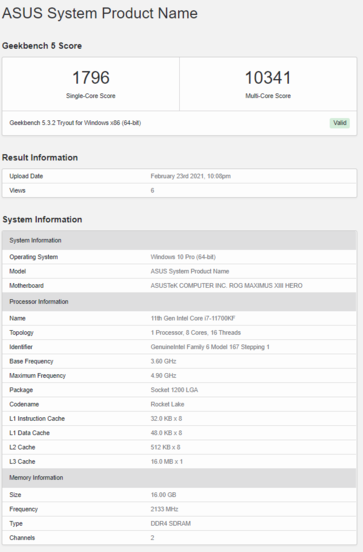 (Fuente de la imagen: Geekbench)