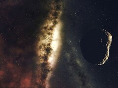 Ilustración de un artista que muestra un asteroide y la Vía Láctea. (Fuente de la imagen: CharlVera - Pixabay)