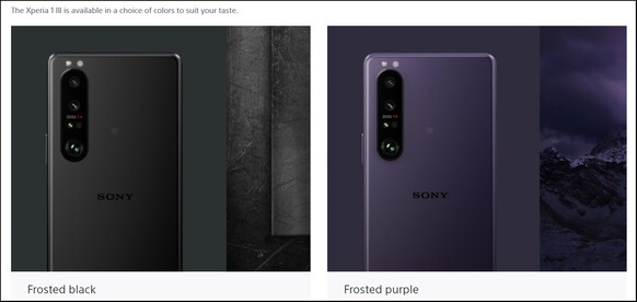 Xperia 1 III púrpura escarchado - Estados Unidos. (Fuente de la imagen: Sony)